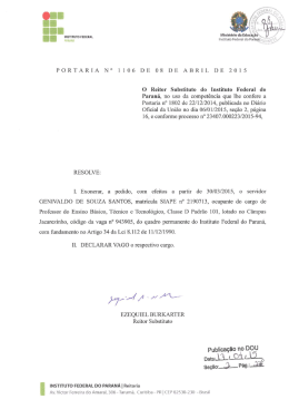 PORTARIA N&deg; 1106 DE 08 DE ABRIL DE 2015 O Reitor