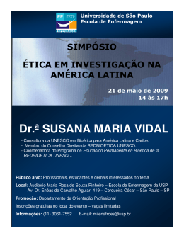 Dr.ª SUSANA MARIA VIDAL - Escola de Enfermagem da USP