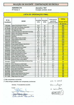 Lista de ordenação final - Agrupamento de Escolas de Amares