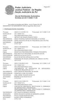 Justi&ccedil;a Federal - 2a Regi&atilde;o Poder Judici&aacute;rio Se&ccedil;&atilde;o - JF-RJ