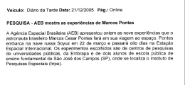 Veículo: Diário da Tarde Data: 21/12/2005 Pág.: Online PESQUISA