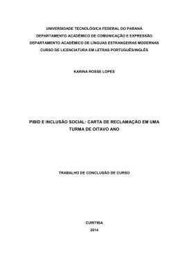 carta de reclamação em uma turma de oitavo ano