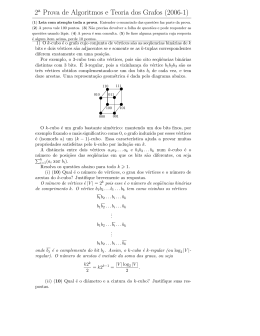 2a Prova de Algoritmos e Teoria dos Grafos (2006-1)