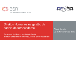 Direitos Humanos na gest&atilde;o da cadeia de fornecedores