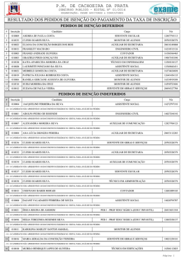 Resultado dos Pedidos de Isenção (Retificado)