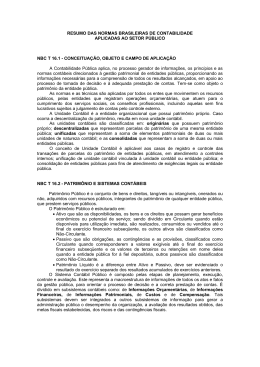 resumo das normas brasileiras de contabilidade aplicadas ao setor