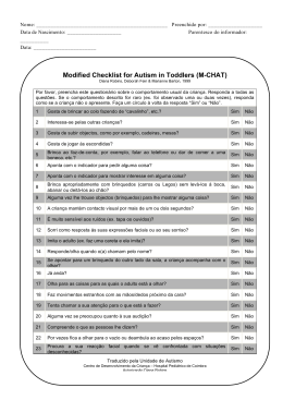 Modified Checklist for Autism in Toddlers (M