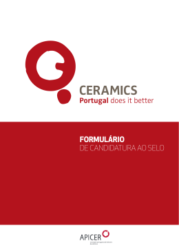 FORMUL&Aacute;RIO DE CANDIDATURA AO SELO