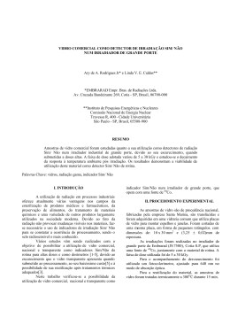 VIDRO COMERCIAL COMO DETECTOR DE IRRADIA&Ccedil;&Atilde;O