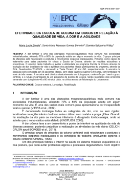 EFETIVIDADE DA ESCOLA DE COLUNA EM IDOSOS