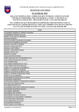 Relação Nominal dos Candidatos que tiveram a solicitação