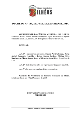 decreto n.º 159, de 30 de dezembro de 2014.