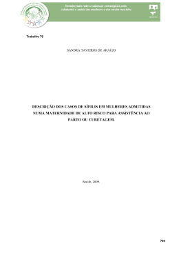 descri&ccedil;&atilde;o dos casos de s&iacute;filis em mulheres