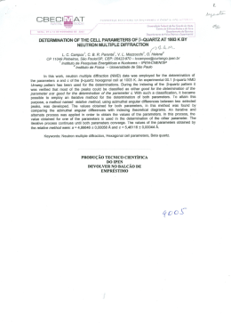 DETERWNAWON GP THE CELL PARAMETERS OF ﬁ
