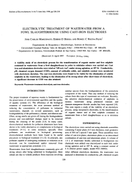 electrolytic treatment of wastewater from a fowl slaughterhouse