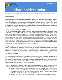 Shareholder Update - Potassio do Brasil