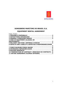 kongsberg maritime do brasil sa equipment rental agreement