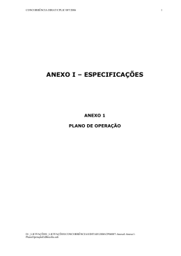 ANEXO I &ndash; ESPECIFICA&Ccedil;&Otilde;ES