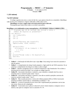 Programa&ccedil;&atilde;o &mdash; MEEC &mdash; 2&ordm; Semestre