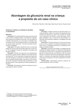 Abordagem da glicos&uacute;ria renal na crian&ccedil;a
