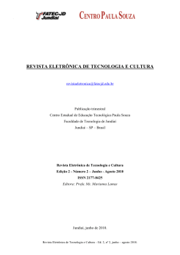 REVISTA ELETRÔNICA DE TECNOLOGIA E CULTURA