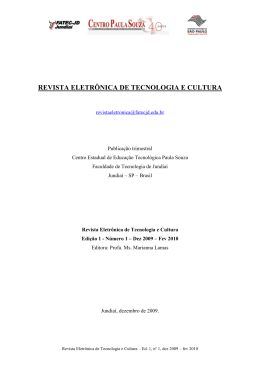 REVISTA ELETRÔNICA DE TECNOLOGIA E CULTURA