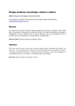 Design moderno: tecnologia, reduto e cultura