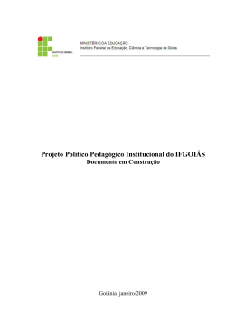 Projeto Pol&iacute;tico Pedag&oacute;gico Institucional do IFG