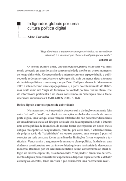 Indignados globais por uma cultura pol&iacute;tica digital