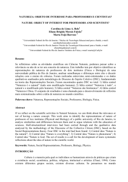 natureza: objeto de interesse para professores e