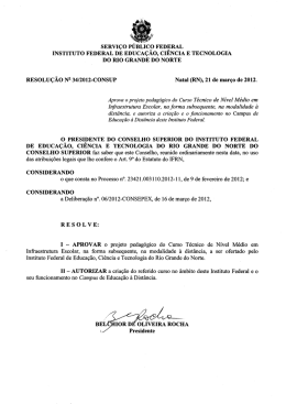 Projeto Pol&iacute;tico Pedag&oacute;gico - IFRN