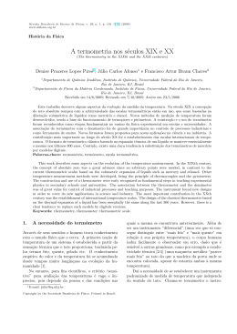 A termometria nos s&eacute;culos XIX e XX