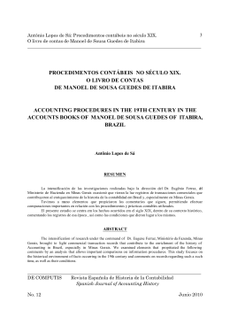 PROCEDIMENTOS CONT&Aacute;BEIS NO S&Eacute;CULO XIX. O