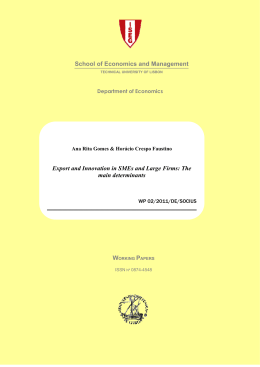Export and Innovation in SMEs and Large Firms: The main
