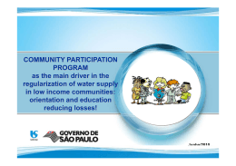 COMMUNITY PARTICIPATION PROGRAM as the main driver in the