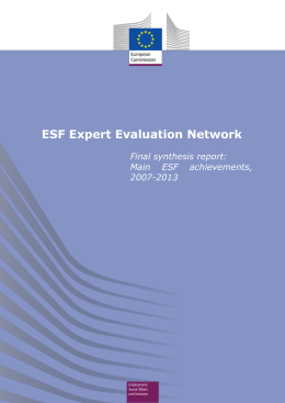Final Synthesis Report: Main ESF achievements, 2007-2013
