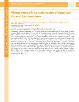 Mitogenome of the main vector of American Visceral Leshimaniose