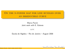 On the n-power map for line bundles over an irreducible curve