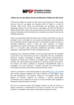 Política de uso das Redes Sociais do Ministério Público de São Paulo