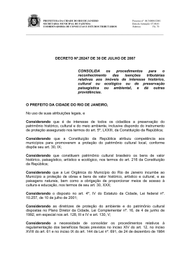 Decreto 28247/2007 - Portal da Prefeitura da Cidade do Rio de