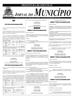 LEIS DECRETOS - Prefeitura de Joinville