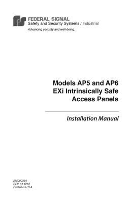 Models AP5 and AP6 EXi Intrinsically Safe Access