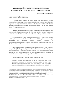 a reclama&ccedil;&atilde;o constitucional segundo a jurisprud&ecirc;ncia do supremo
