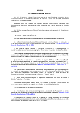 SE&Ccedil;&Atilde;O II DO SUPREMO TRIBUNAL FEDERAL Art. 101. O Supremo