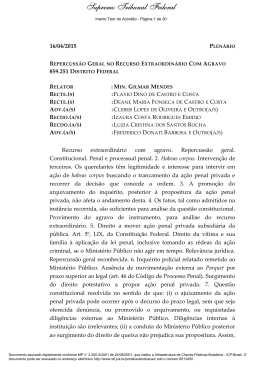 Inteiro teor do ac&oacute;rd&atilde;o - Supremo Tribunal Federal