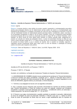 Ac&oacute;rd&atilde;o do Supremo Tribunal Administrativo n.&ordm; 4/2015, de 4 de junho