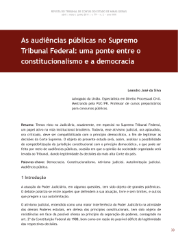 As audi&ecirc;ncias p&uacute;blicas no Supremo Tribunal Federal: uma ponte