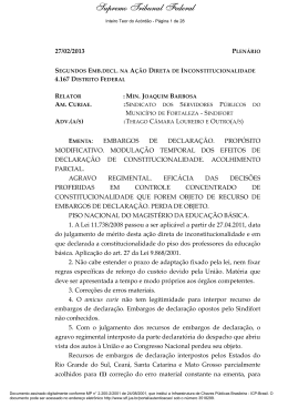 Inteiro Teor do Ac&oacute;rd&atilde;o - Supremo Tribunal Federal