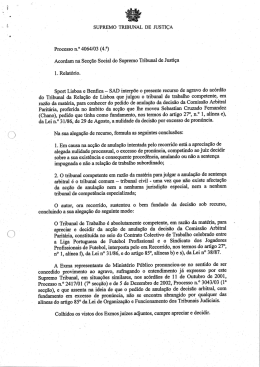 SUPREMO TRIBUNAL DE JUSTIÇA Processo n.° 4064/03