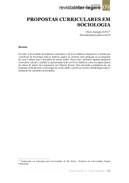 Propostas curriculares em Sociologia Curricular